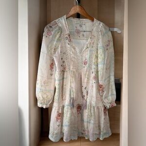 Penelope Rose Floral Lace Tunic Dress Small size S Cute Dress Boho